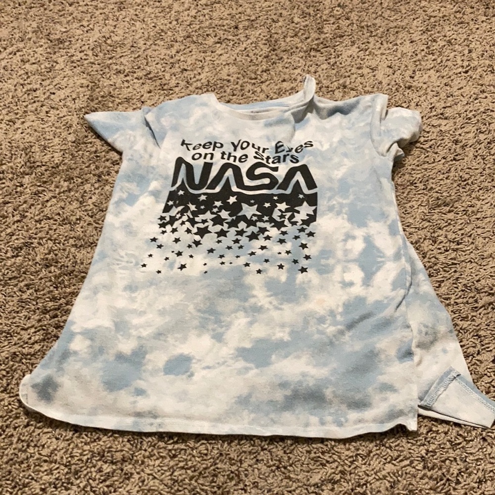 Walmart blue white and black t-shirt